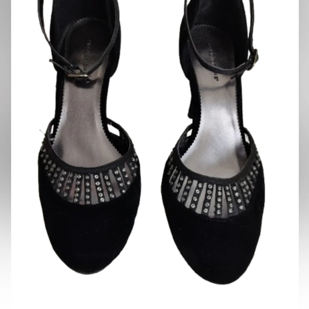 Predictions Black Studded Velvet Fabric Feel Dressy 3
